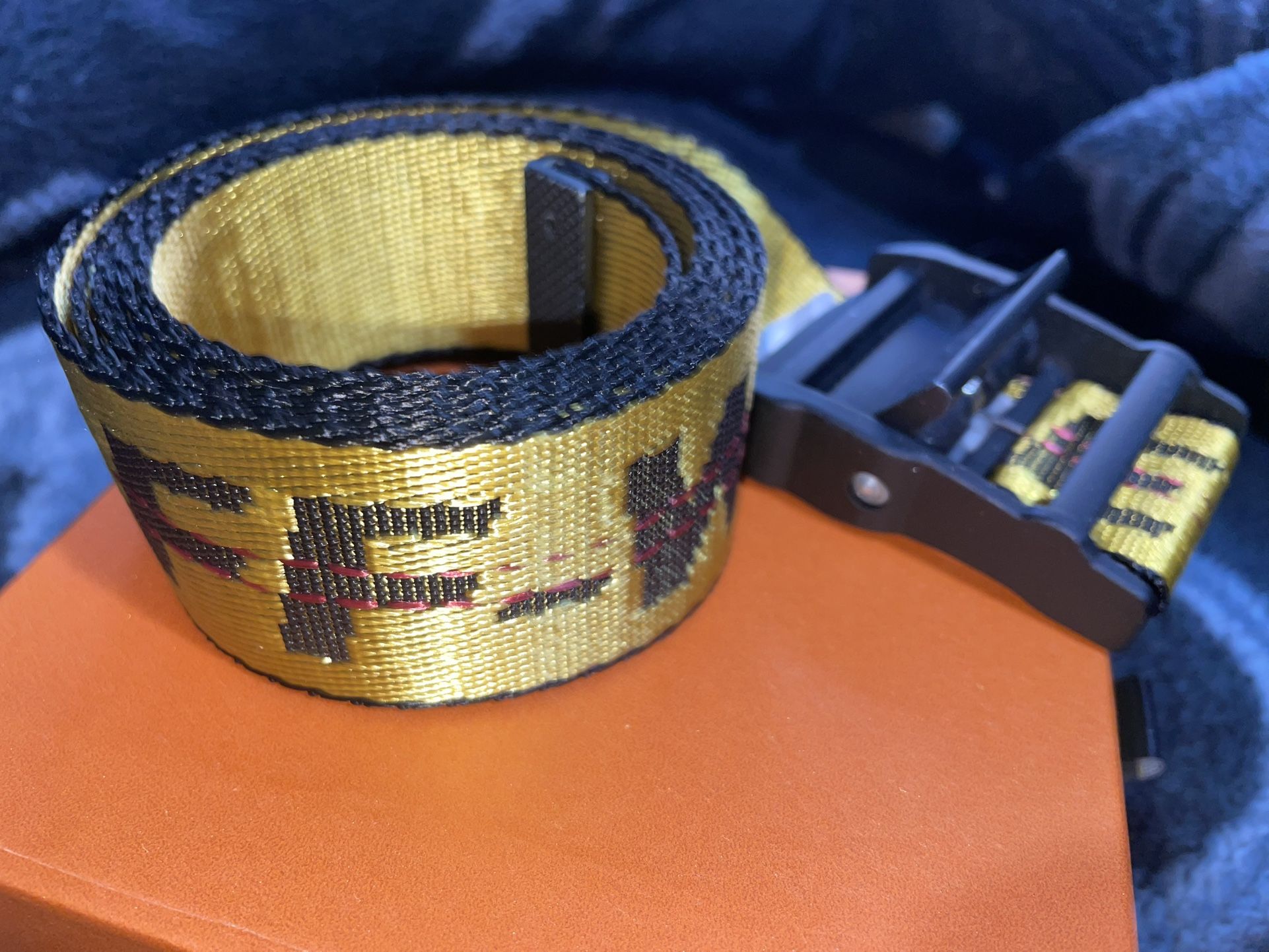 Off White Belt Industrial Yellow Black