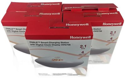 LOT of 5 NEW SEALED Honeywell Ovale Smart Charging Stations w/Digital Clock