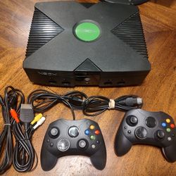 ModdedOriginal XBox Console Bundle, 1TB HDD, 2 Controllers, Power/Video, w/Games