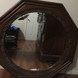 Large wood mirror