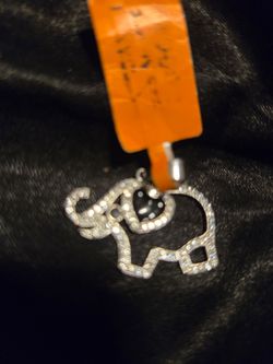 Beautiful  Elephant pendant Sterling and Moisinite