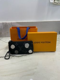 Preowned  Authentic Louis Vuitton KUSAMA Key Pouch Keychain Eclipse Monogram Black