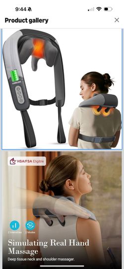 CuPiLo Shiatsu Neck and Shoulder Massager with Heat - HSA Eligible, Cordless 4D Deep Tissue Kneading Massager, Rechargeable Massage for Neck, Shoulder