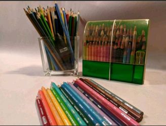 a lot of colored pencils