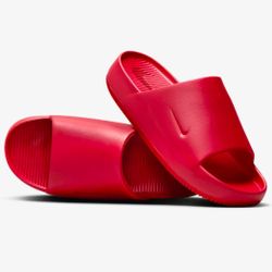 Nike Calm Slides Red US Size Men 9/ Women 10 New Sandals Slides