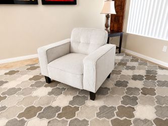 Beautiful Brand New Greige Upholstered Lounge Chair