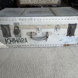 Antique Trunk UCLA Padlock Metal Clad With Rivets