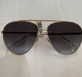 Women’s Channel Polarized silver And Gold Aviator With Rhinestones