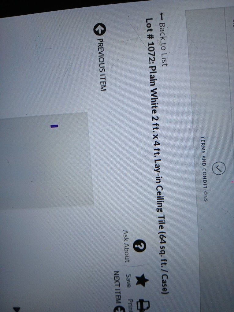 Plain White 2ft.x4ft Lay In Ceiling Tile.64SQ Ft. Case