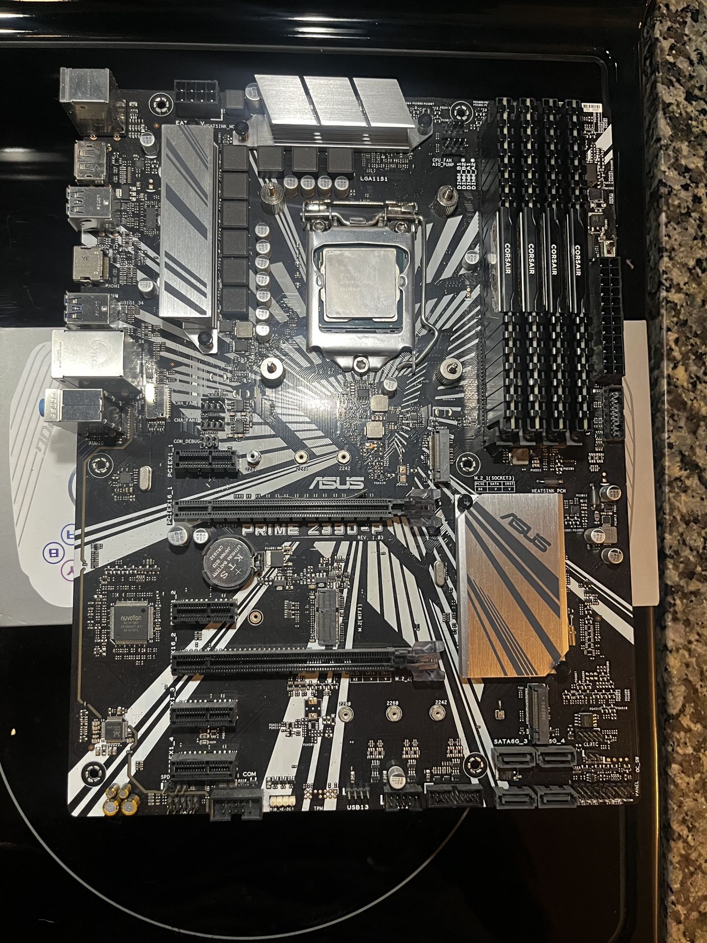 Intel I7-9700k Asus Prime Z390-A 64gb Corsair RAM