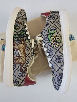 TORY BURCH Jacquard Howell Embroidered Court Sneakers for