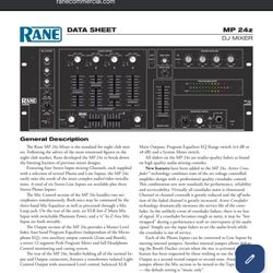 Rane Rackmount Mixer MP 24z