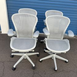 Herman Miller Mirra / Setu  / Cosm Aeron’s Remastered/ Classic Titanium Mineral B & C  Ergonomic Office Chairs Drafting Stools  Fully Loaded  