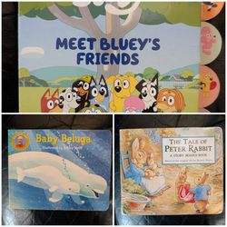 Little Kids Toddler Board Books Bluey, Baby Beluga & Peter Rabbit