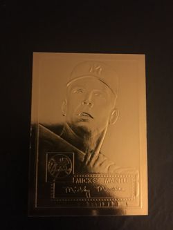 Gold. Mickey Mantle. Rookie reprint