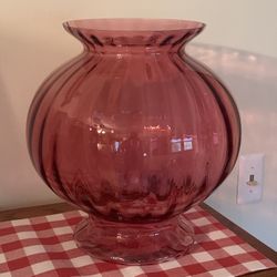 Large Cranberry Glass Vase