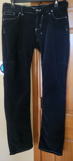 Vintage Allen B Black Corduroy Women's Cotton Jeans 31" x 30" 8" Low Rise 16" across top