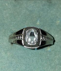 Men's Sz 13 Simulated Diamond Ring Stainless Steel 316L