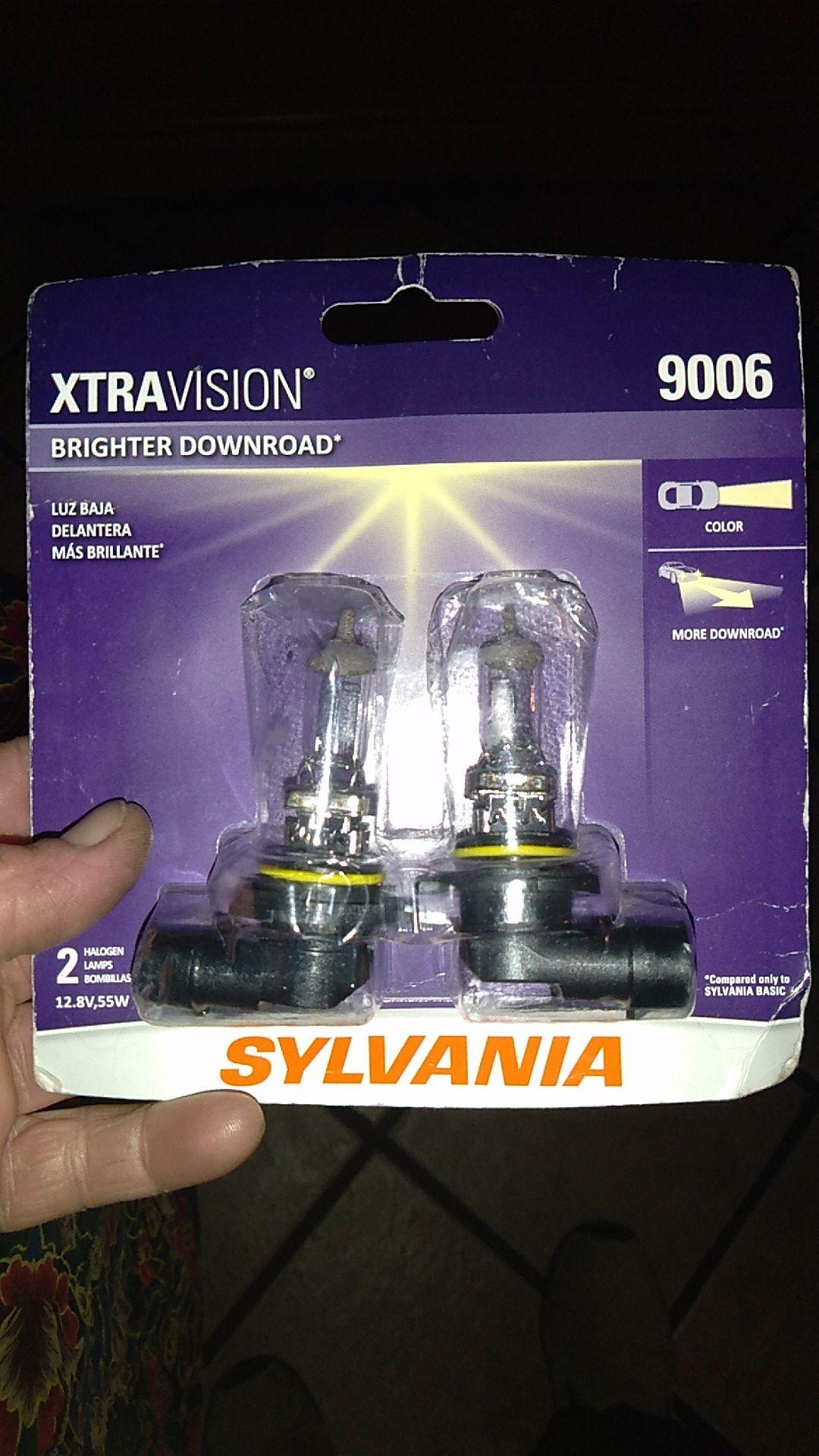 Brand new in package pair of Sylvania 9006 Xtravision bulbs
