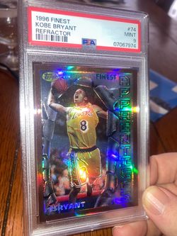 Kobe Bryant 1996-97 Topps Finest REFRACTOR # 74 PSA 9 MINT graded rookie card.