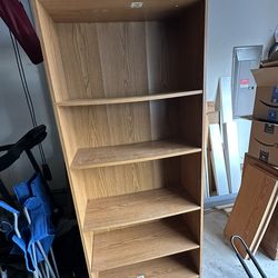 6ft Bookshelf Oak finish