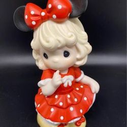 Precious Moments Disney Dreamer Girl Porcelain Figurine Minnie Mouse Dress Up approx 5.75” T