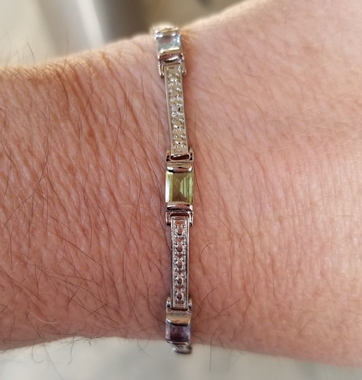 Natural gemstones and diamond bracelet