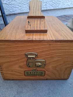 Vintage shoe shine box with accessories