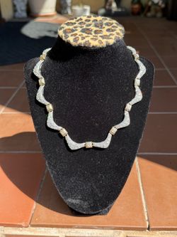 Two-Tone Rhinestone Collar Necklace