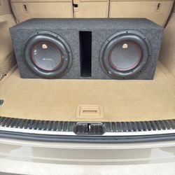 Dual 12 Inch Subwoofer And Enclosure Box 