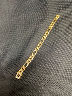 14K Plated Figaro Monaco Bracelet