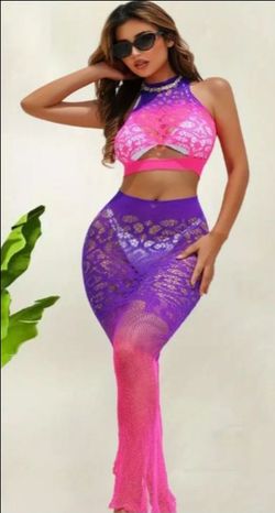 SWIMWEAR FISHNET COVER-UP SET WITHOUT BIKINI ( ONE SIZE )