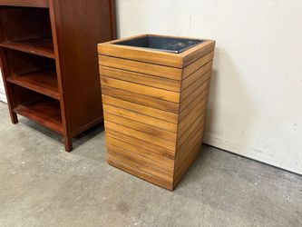Modern Slatted Wood Planter