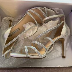 INC Silver Metallic Dress Heels