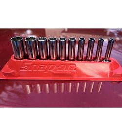 1/4 in 12 point Snap on deep socket set
