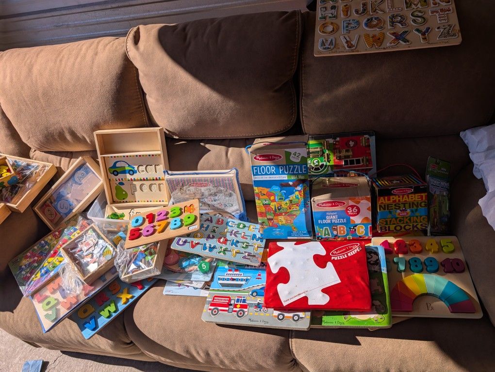 Huge Wooden Puzzle & Activity Lot