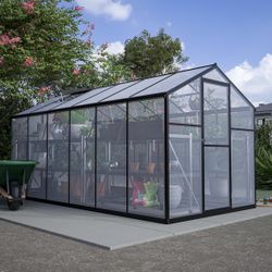 New in Box 6x12 FT Greenhouse for Outdoors Heavy Duty Walk-in Polycarbonate Greenhouse w/ Windows