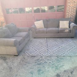 2 Piece Brown Couch Set