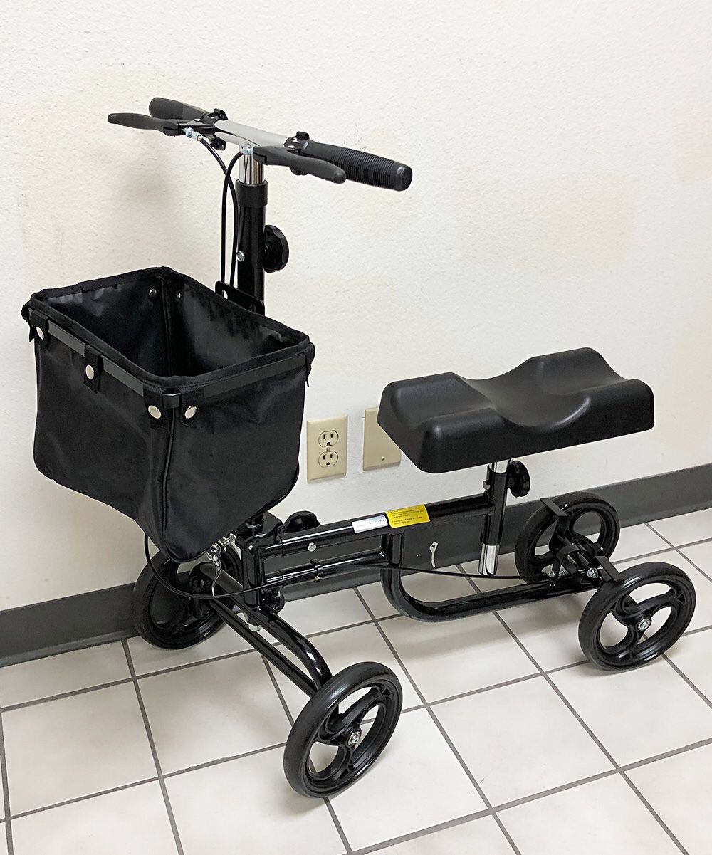 New $95 Steerable Knee Walker Scooter w/ Basket Rolling Wheel Handlebar Max Weight: 300lbs