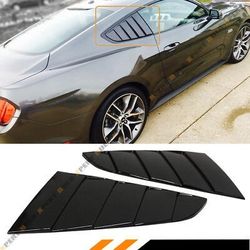 15-2022 Ford Mustang Matte Black Side Vent Window 1/4 Quarter Scoop Louver