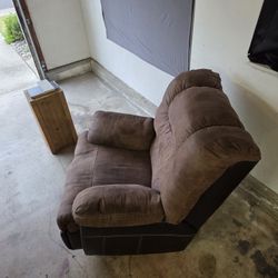 Microfiber And Leather Recliner 