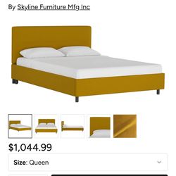 Houzz Velvet Queen Platform Bed