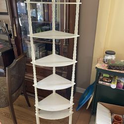 Vintage Corner shelf With Bamboo Spools From 1940s