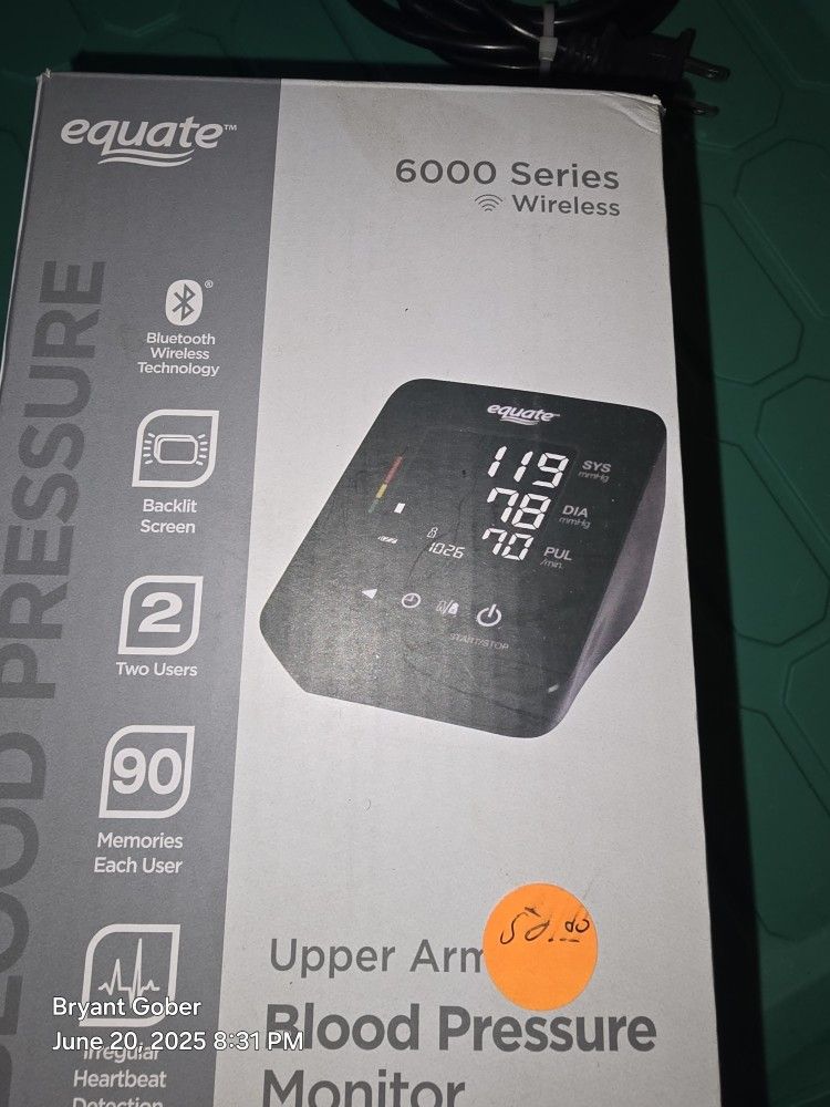 Equate 6000 Series Blood Pressure Monitor