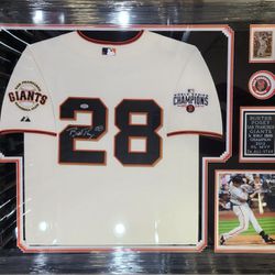 Giants Buster Posey Signed,  PSA-Certified,  Deluxe-Framed Jersey 
