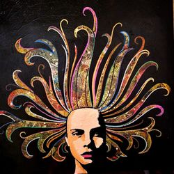 PRICE DROP 'And the night stares back...' 22" × 22" spray paint and acrylic on canvas SIGNED by Born Loser