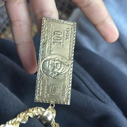  10k 100 dollar pendant