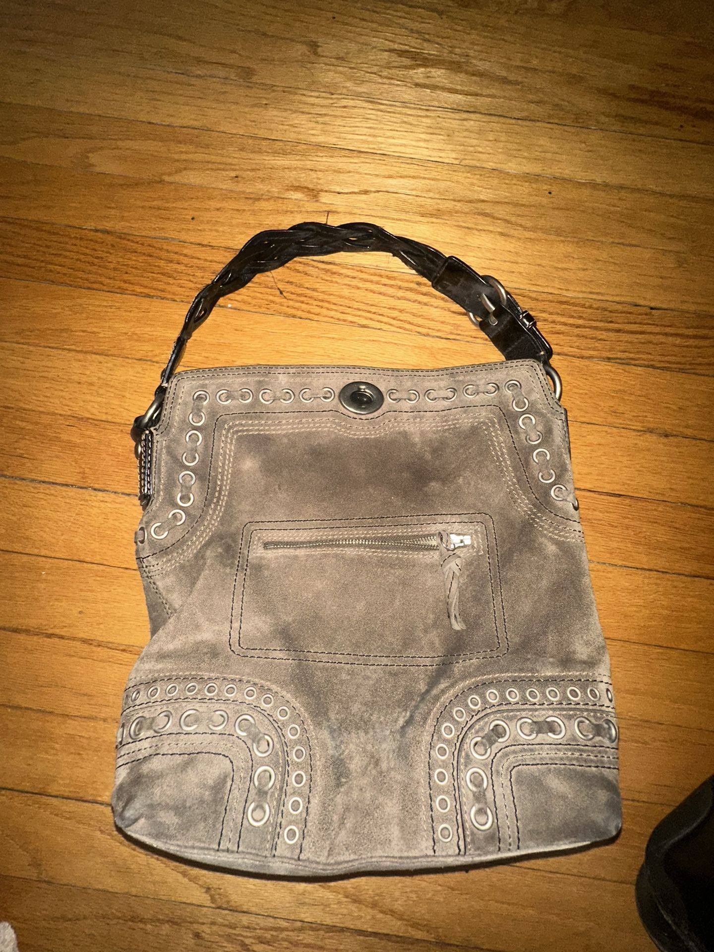 Suede/Leather Shoulder Bag