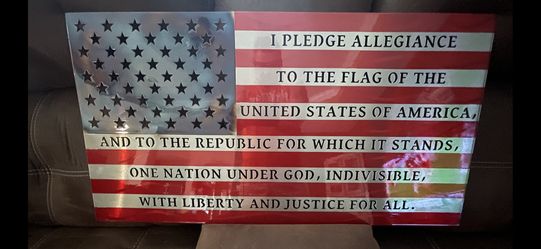 Pledge Of Allegiance Metal Flag