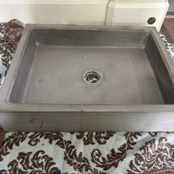 Gray Cast Stone Bathroom Sink